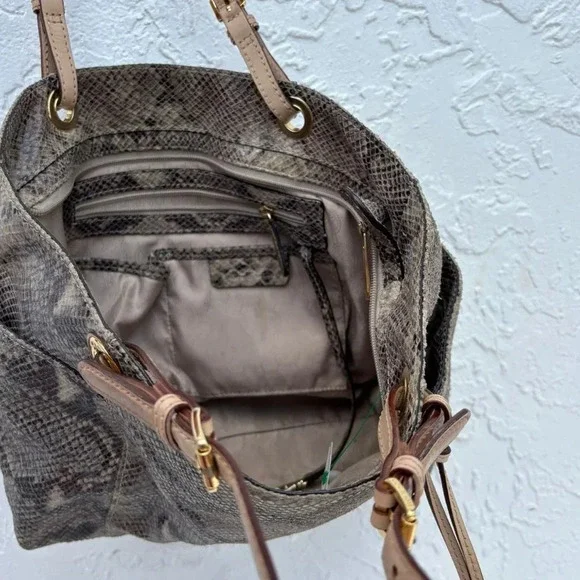 Michael Kors Brown Snake Print Tote Bag - Picture 12 of 12